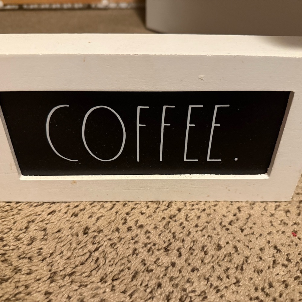 Rae Dunn Black and White Coffee Sign